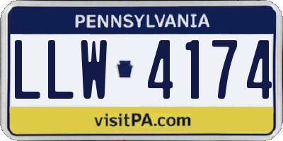 PA license plate LLW4174