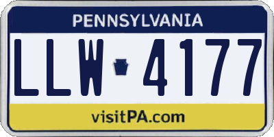 PA license plate LLW4177