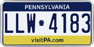 PA license plate LLW4183