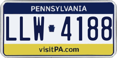 PA license plate LLW4188