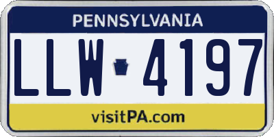 PA license plate LLW4197