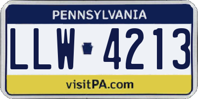 PA license plate LLW4213