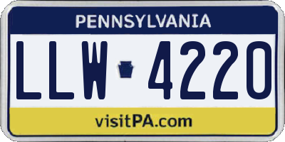 PA license plate LLW4220