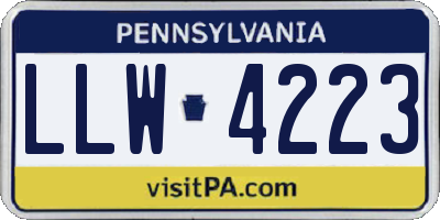 PA license plate LLW4223