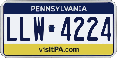 PA license plate LLW4224