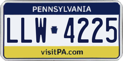 PA license plate LLW4225