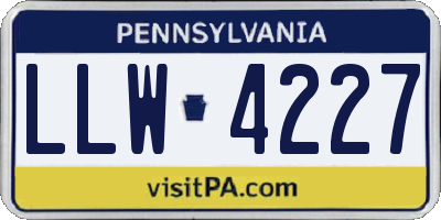 PA license plate LLW4227