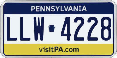 PA license plate LLW4228