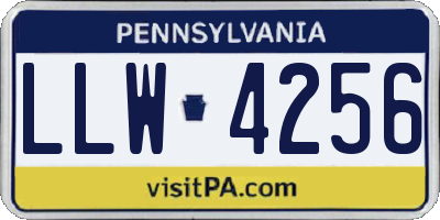 PA license plate LLW4256