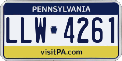 PA license plate LLW4261