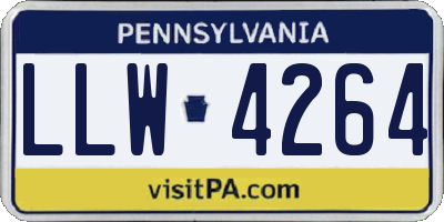 PA license plate LLW4264