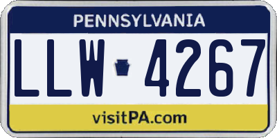 PA license plate LLW4267
