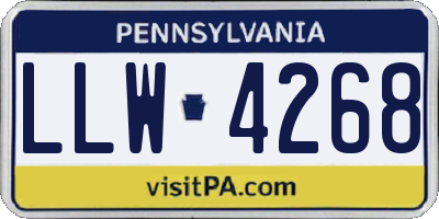PA license plate LLW4268