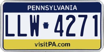PA license plate LLW4271