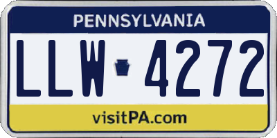 PA license plate LLW4272