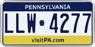 PA license plate LLW4277