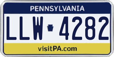 PA license plate LLW4282