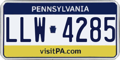PA license plate LLW4285