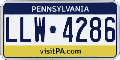 PA license plate LLW4286