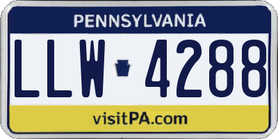 PA license plate LLW4288