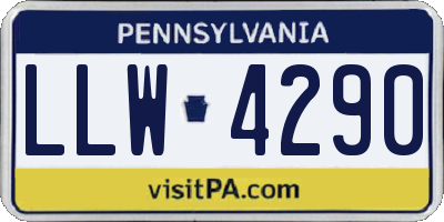 PA license plate LLW4290