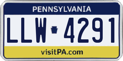 PA license plate LLW4291