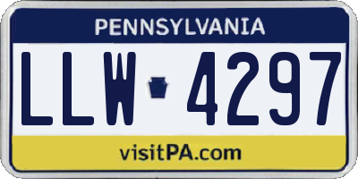 PA license plate LLW4297