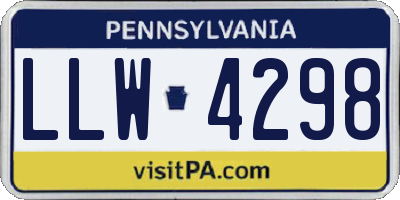 PA license plate LLW4298