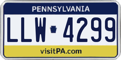 PA license plate LLW4299