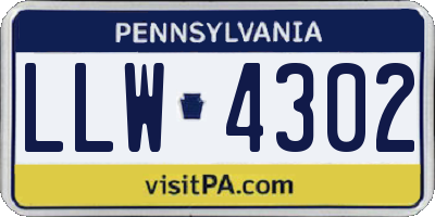 PA license plate LLW4302