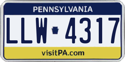 PA license plate LLW4317