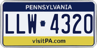 PA license plate LLW4320
