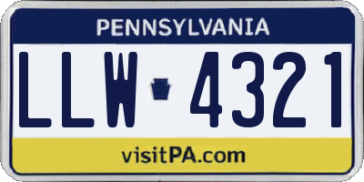 PA license plate LLW4321