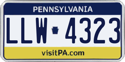 PA license plate LLW4323