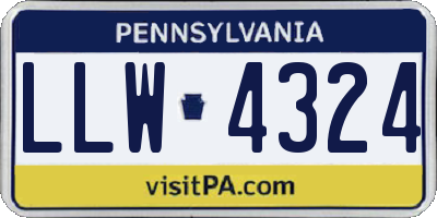 PA license plate LLW4324