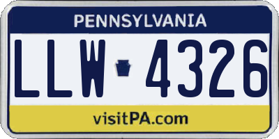 PA license plate LLW4326