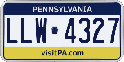 PA license plate LLW4327