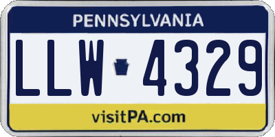 PA license plate LLW4329