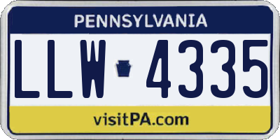 PA license plate LLW4335