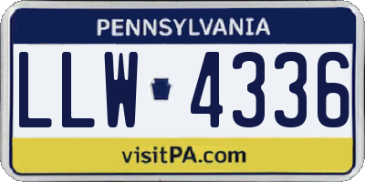 PA license plate LLW4336