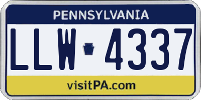 PA license plate LLW4337