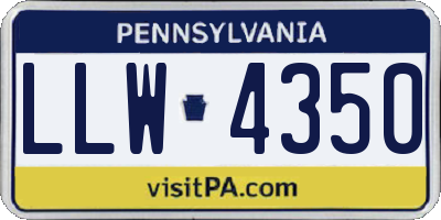PA license plate LLW4350