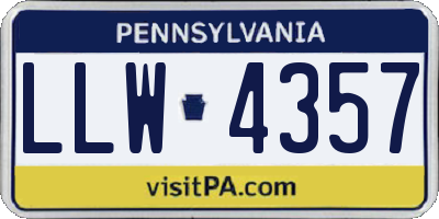 PA license plate LLW4357