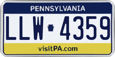 PA license plate LLW4359