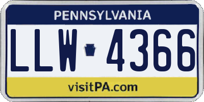 PA license plate LLW4366