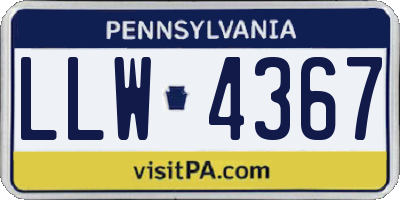 PA license plate LLW4367