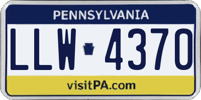 PA license plate LLW4370
