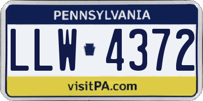 PA license plate LLW4372