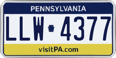 PA license plate LLW4377