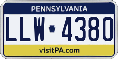 PA license plate LLW4380